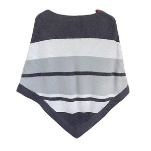 Barefoot Dreams Ocean Breeze Poncho Grey Stripe One Size Style BDWCU1966